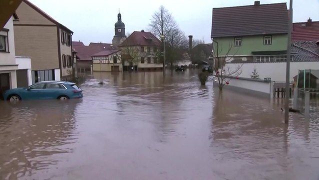 Christmas washout in German villages as heavy rains cause rivers to burst their banks
