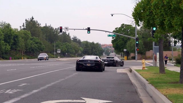 Two LOUD Ferrari 458 Italias with Novitec exhaust and headers. HEADPHONE USERS BEWARE!
