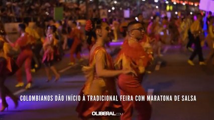 Colombianos dão início à tradicional feira com maratona de salsa