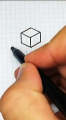 MixArts _ Drawing - 3D Illusion with Cubes and Crosses