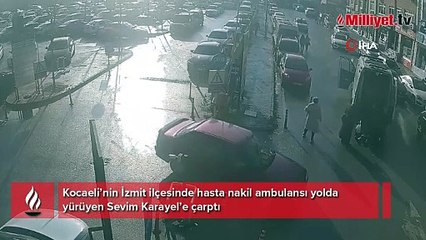 Ambulansın çarptığı kadın hayatını kaybetti! Feci kaza kamerada...