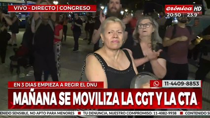 Nuevo cacerolazo en el Congreso para protestar contra el DNU