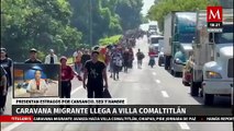 Llega a Villa Comaltitlán, Chiapas una caravana de más de 6 mil migrantes