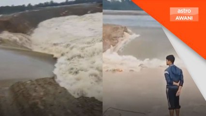 Benteng projek PLSB Sungai Golok pecah, Paras air  meningkat