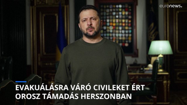 Evakuálásra váró civileket ért orosz támadás Herszonban