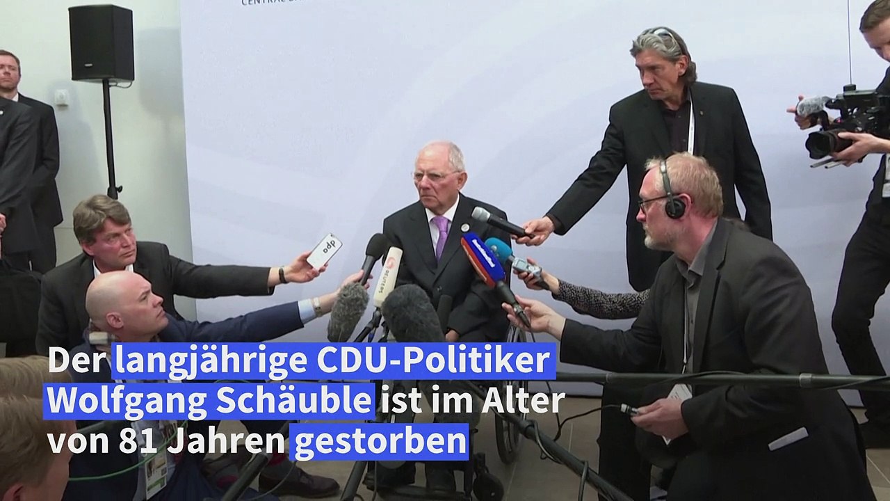 Langjähriger CDU-Politiker Wolfgang Schäuble ist tot