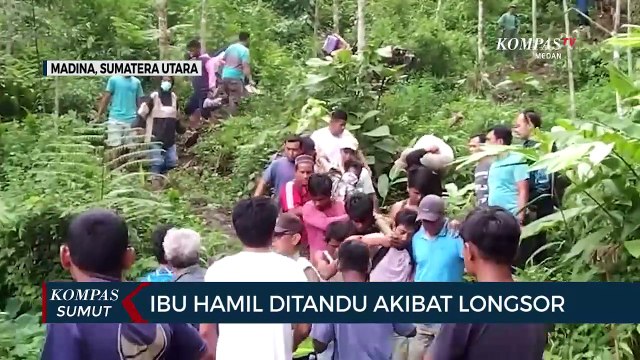 Dampak Longsor, Ibu Hamil di Mandailing Natal Ditandu Warga