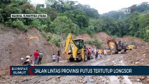 Akses Jalan Lintas di Tanobato Kabupaten Mandailing Natal Putus Akibat Kena Longsor