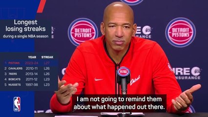 Williams takes blame as Pistons lose record 27th straight game