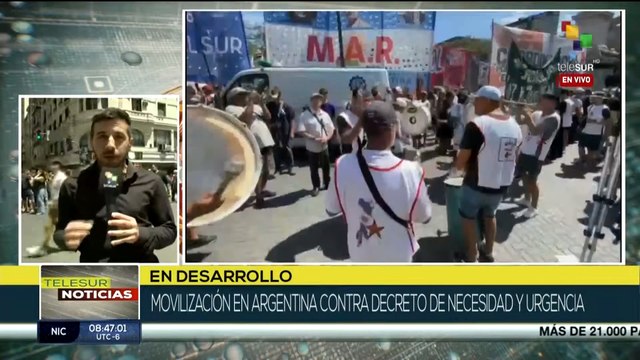 Argentina se moviliza contra decreto de necesidad y urgencia de Milei