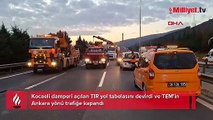 TEM'de feci kaza! Ankara yönü trafiğe kapandı