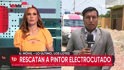 Un pintor se en una obra y es rescatado por bomberos para ser llevado a un hospital