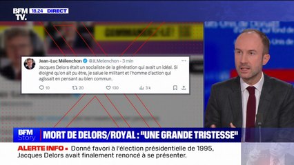 Jean-Luc Mélenchon réagit au décès de Jacques Delors: "Je salue le militant et l'homme d'action qui agissait en pensant au bien commun"