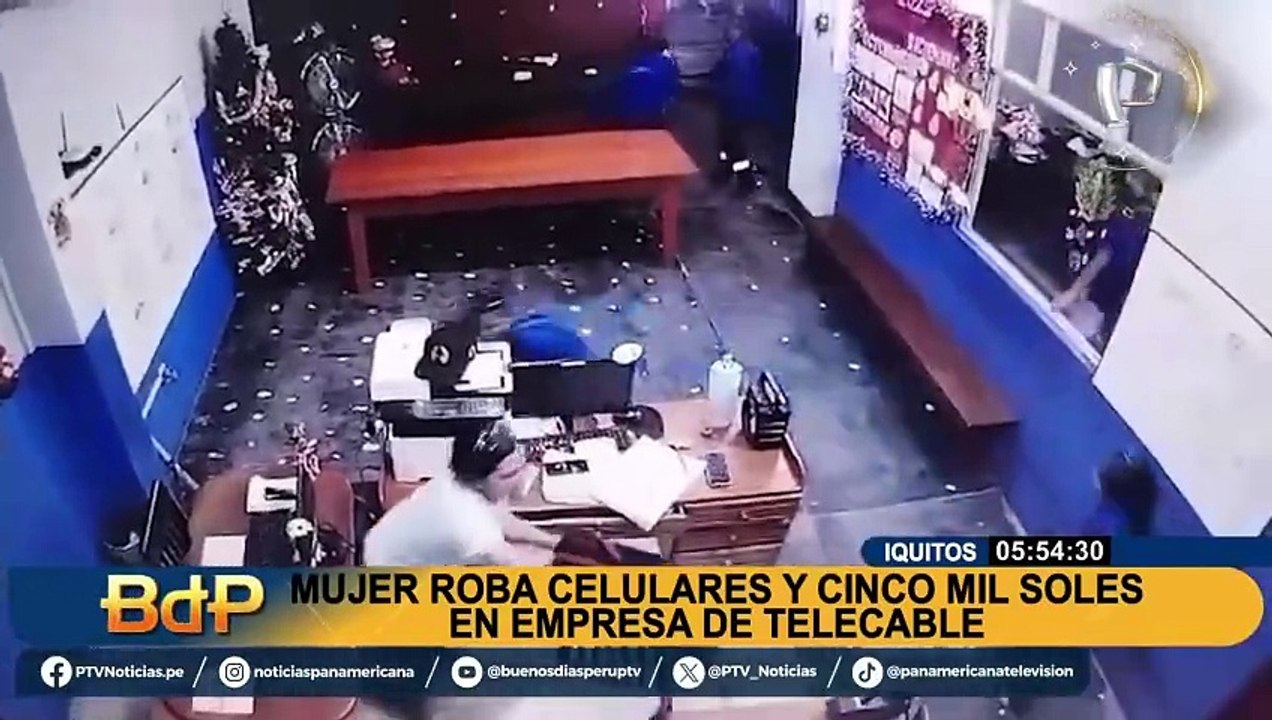 Iquitos: mujer con arma en mano roba celulares y cinco mil soles de empresa de Telecable