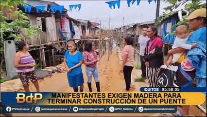 "¡Queremos madera!": vecinos de Maynas exigen material para terminar construcción de puente