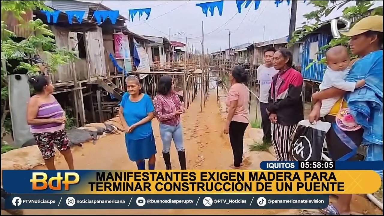"¡Queremos madera!": vecinos de Maynas exigen material para terminar construcción de puente