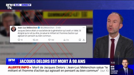 Jacques Delors "a marqué mon engagement, ma vie politique", confie Patrick Kanner, président du groupe socialiste au Sénat