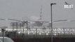 Plane struggles to land in high winds at Heathrow airport as Storm Gerrit batters UK