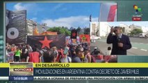 Organizaciones sociales en Argentina se manifiestan contra el decreto de Javier Milei