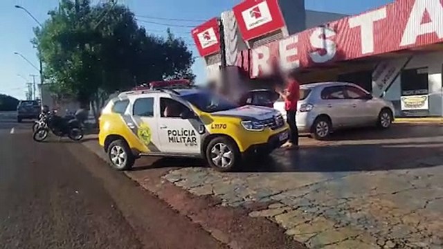 Fluxo intenso de veículos causa acidente entre carro e moto no Trevo Cataratas