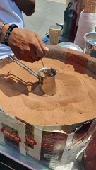 Turkish Coffee Brewed On Heated Desert Sand
