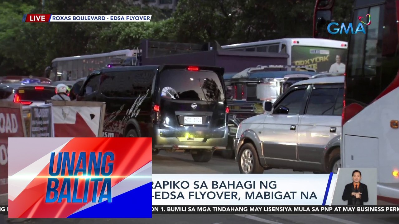 Daloy ng trapiko sa bahagi ng Roxas Blvd.-EDSA Flyover, mabigat na | UB