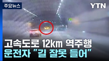 고속도로 12km 역주행한 승용차...운전자 "길 잘못 들어" / YTN