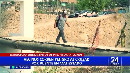 Puente Piedra: vecinos exigen reemplazar precario puente de madera por seguridad