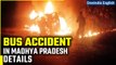 Bus Catches Fire After A Dumper Collides With It In Madhya Pradesh's Guna| Oneindia News