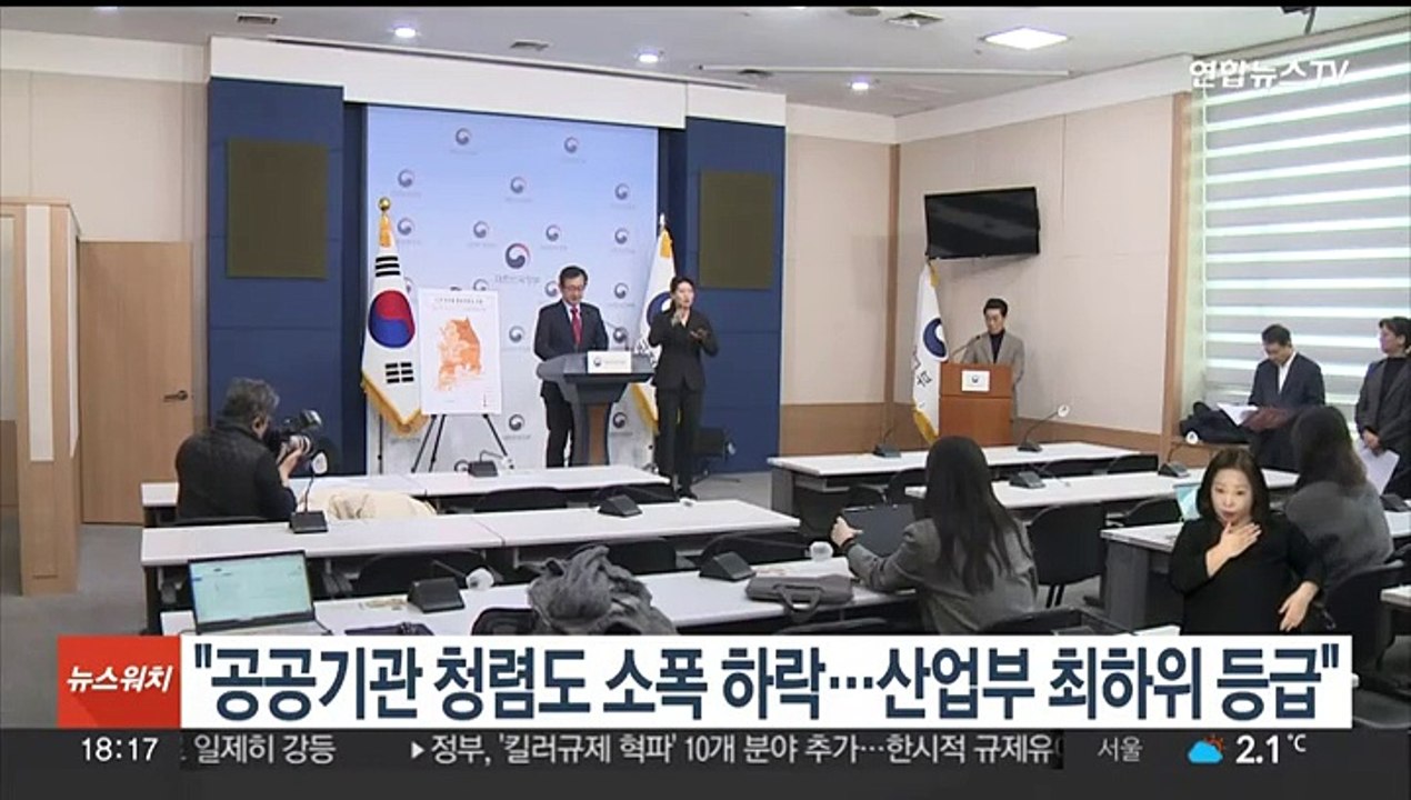 권익위 "공공기관 청렴도 소폭 하락…산업부 최하위 등급"