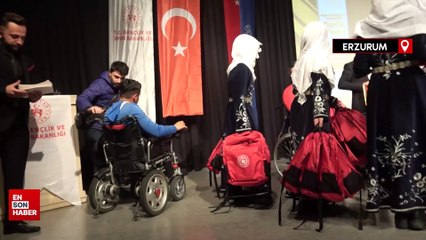 Erzurum'da engelli sporculara ödül töreninde merdiven engeli