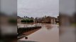 Road in Scottish town left submerged by Storm Gerrit flooding