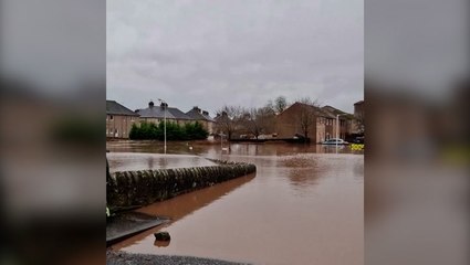 Road in Scottish town left submerged by Storm Gerrit flooding