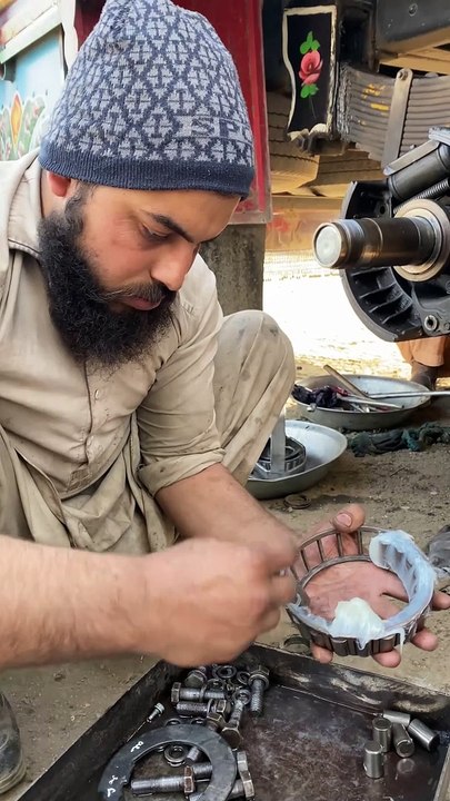 Wheel Bearing Greasing #wheel #grease #pakistanitrucks #ytshorts #shortsvideo
