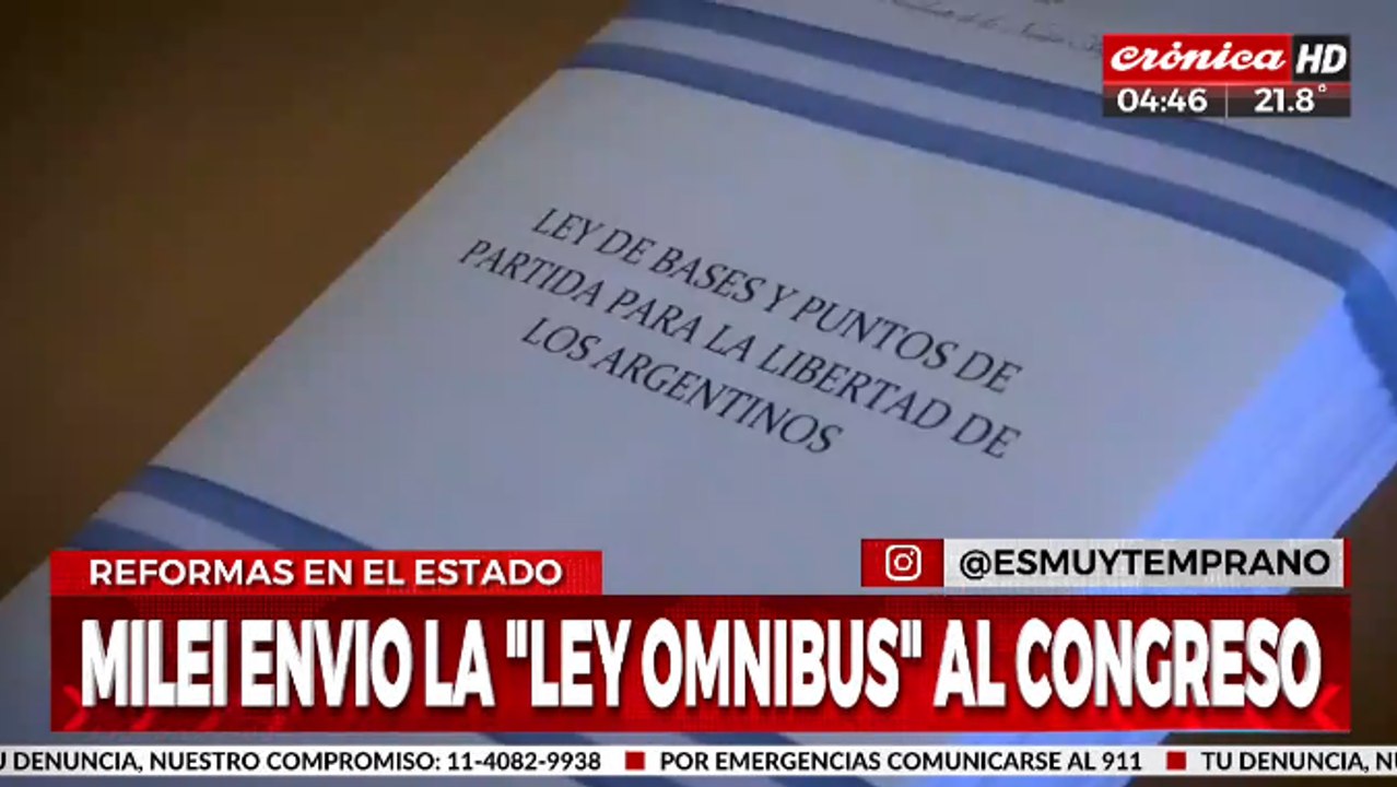 Milei envió la Ley Omníbus al Congreso: ¿cuáles son las principales reformas que propone?