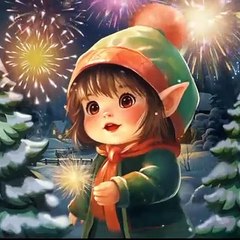 Elfo, fuochi d'artificio GIF
