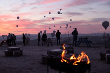 Turistler yeni yıla Kapadokya'da girdi