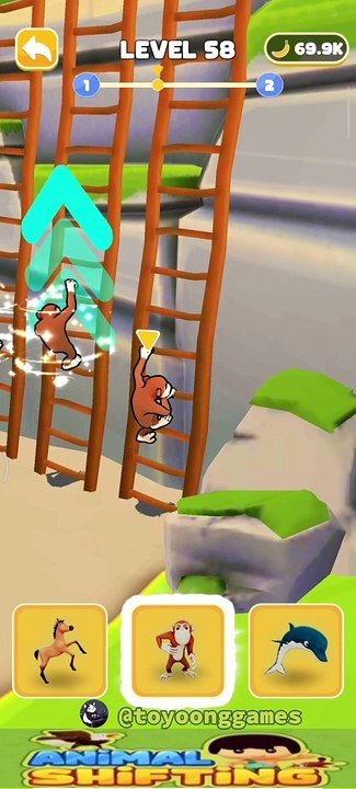 Level 58 | Animal Shifting: Transform Run | Balap Hewan #shorts #animalsforkid #gameplay #animalrace