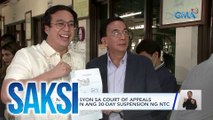 SMNI, nagpetisyon sa Court of Appeals para baligtarin ang 30-day suspension ng NTC | Saksi