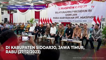 Jokowi Makan Nasi Kotak Bareng Karyawan Pabrik di Sidoarjo, Ini Isinya
