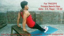 ❌ TRICEP BENCH DIPS ✔️ | Best TRICEPS Exercise at Home | Info by Heer ML Gangaputra