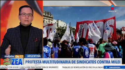 Sindicalizados protestan en Argentina contra las políticas económicas de Milei