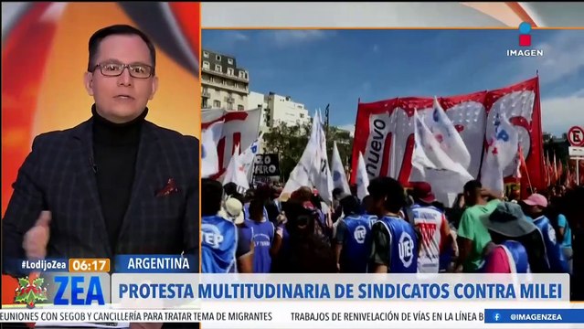 Sindicalizados protestan en Argentina contra las políticas económicas de Milei