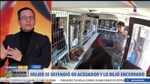 Mujer se defiende de su acosador y lo deja encerrado