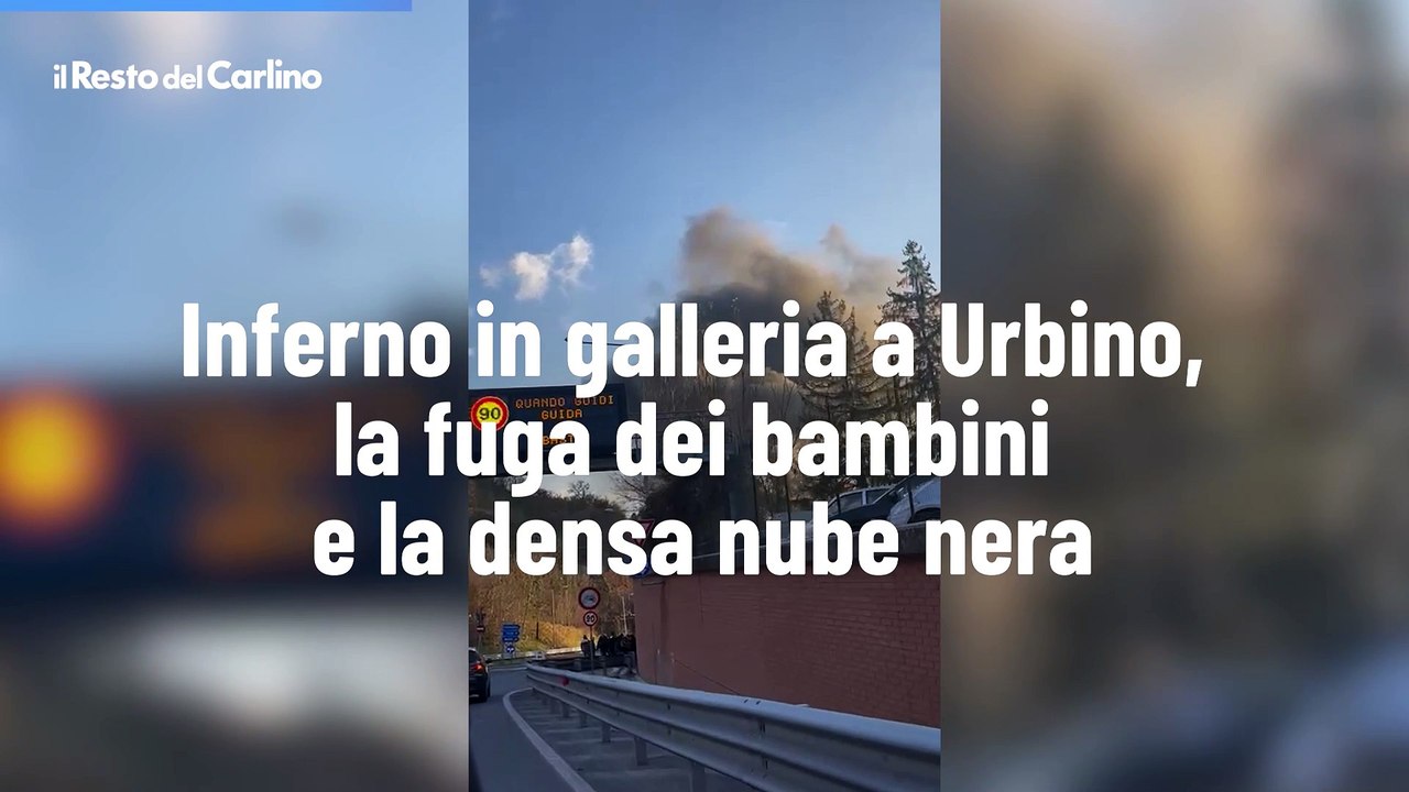 Inferno in galleria a Urbino, la fuga dei bambini e la densa nube nera