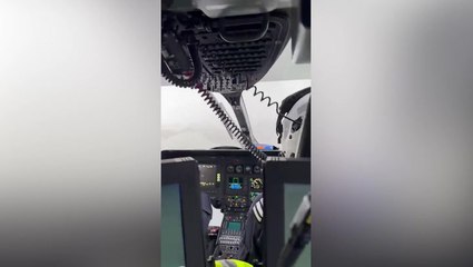 Storm Gerrit: Helicopter pilots buffeted about cockpit through heavy winds