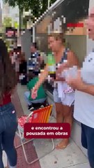 Grupo de turistas chega para curtir as férias e encontra pousada em obras