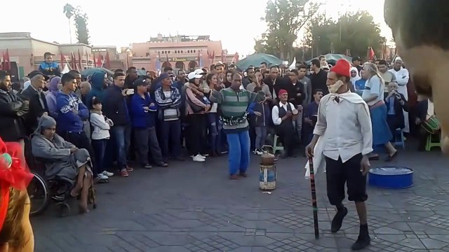 marrakesh dancing and ( lahalqa) in jema el fna in marakkech