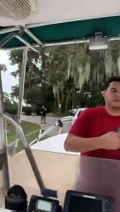 Truck Follows Boat Into Water