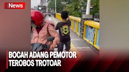 Aksi Bocah Adang Pemotor Terobos Totoar di Matraman Viral di Media Sosial